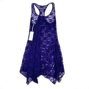 Linea Donatella Vintage Lace Dress Purple Floral Romantic Slip Dress NWT Size M